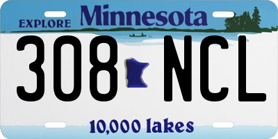 MN license plate 308NCL