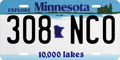 MN license plate 308NCO