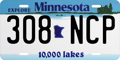 MN license plate 308NCP