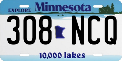 MN license plate 308NCQ
