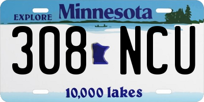 MN license plate 308NCU