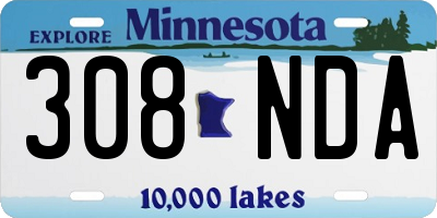 MN license plate 308NDA