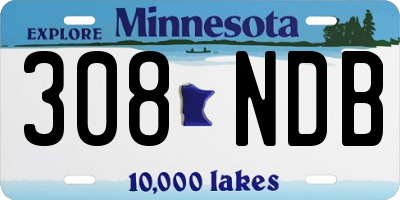 MN license plate 308NDB
