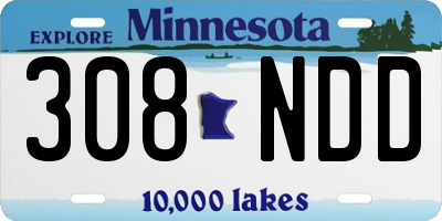 MN license plate 308NDD