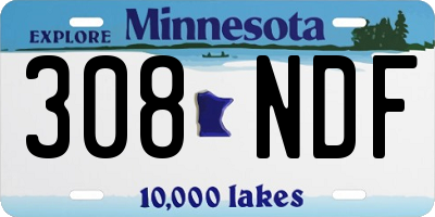 MN license plate 308NDF