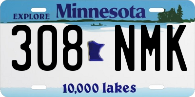 MN license plate 308NMK