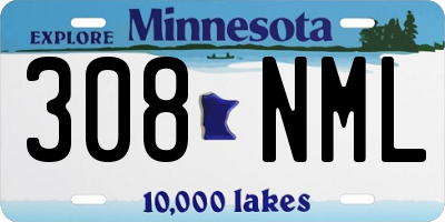 MN license plate 308NML