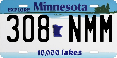 MN license plate 308NMM