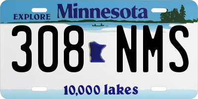 MN license plate 308NMS