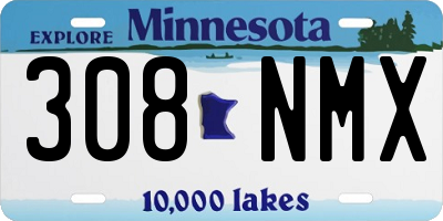 MN license plate 308NMX