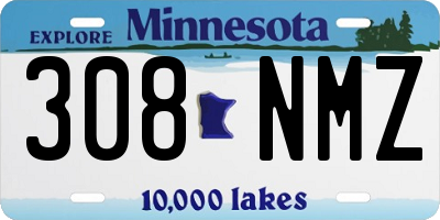 MN license plate 308NMZ