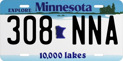 MN license plate 308NNA