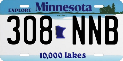 MN license plate 308NNB