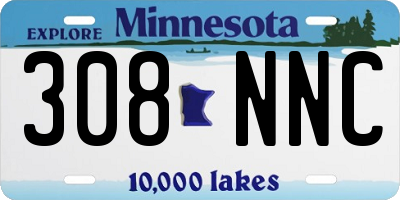MN license plate 308NNC