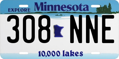 MN license plate 308NNE