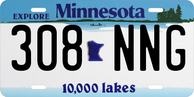 MN license plate 308NNG