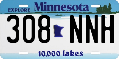 MN license plate 308NNH