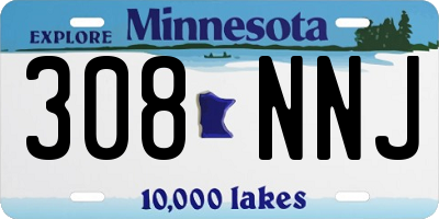 MN license plate 308NNJ