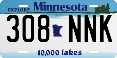 MN license plate 308NNK