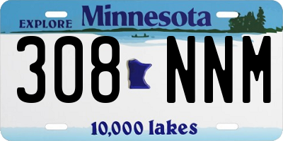 MN license plate 308NNM