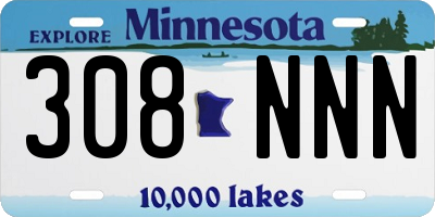 MN license plate 308NNN