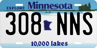 MN license plate 308NNS