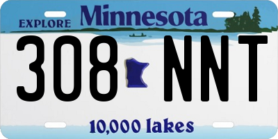 MN license plate 308NNT