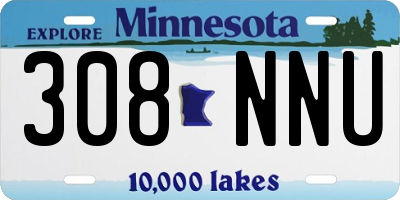 MN license plate 308NNU
