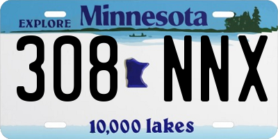 MN license plate 308NNX