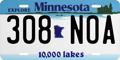 MN license plate 308NOA