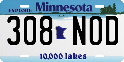 MN license plate 308NOD