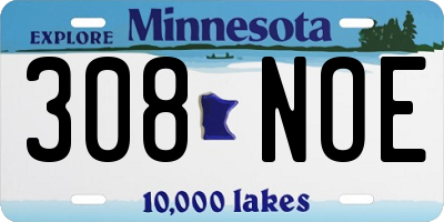 MN license plate 308NOE