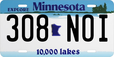MN license plate 308NOI