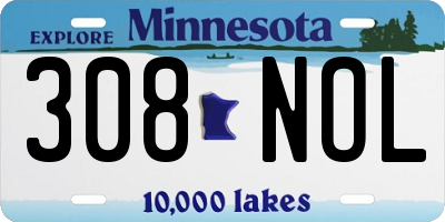 MN license plate 308NOL