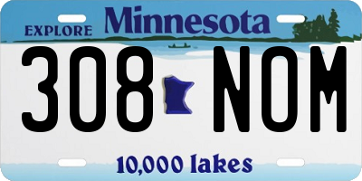 MN license plate 308NOM