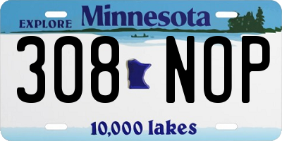 MN license plate 308NOP