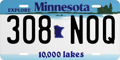 MN license plate 308NOQ