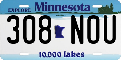 MN license plate 308NOU
