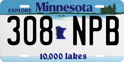 MN license plate 308NPB
