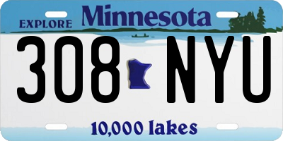 MN license plate 308NYU