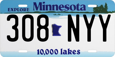 MN license plate 308NYY