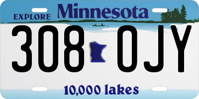 MN license plate 308OJY