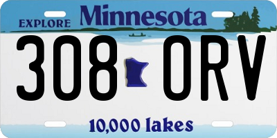 MN license plate 308ORV