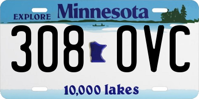MN license plate 308OVC