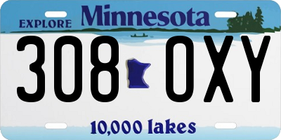 MN license plate 308OXY