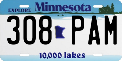 MN license plate 308PAM