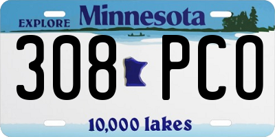 MN license plate 308PCO