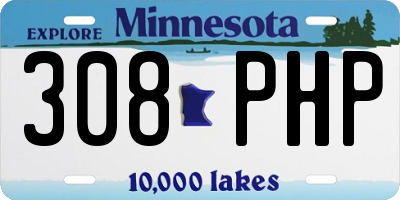 MN license plate 308PHP