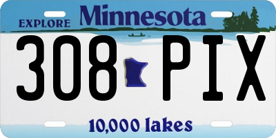 MN license plate 308PIX