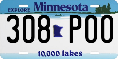 MN license plate 308POO